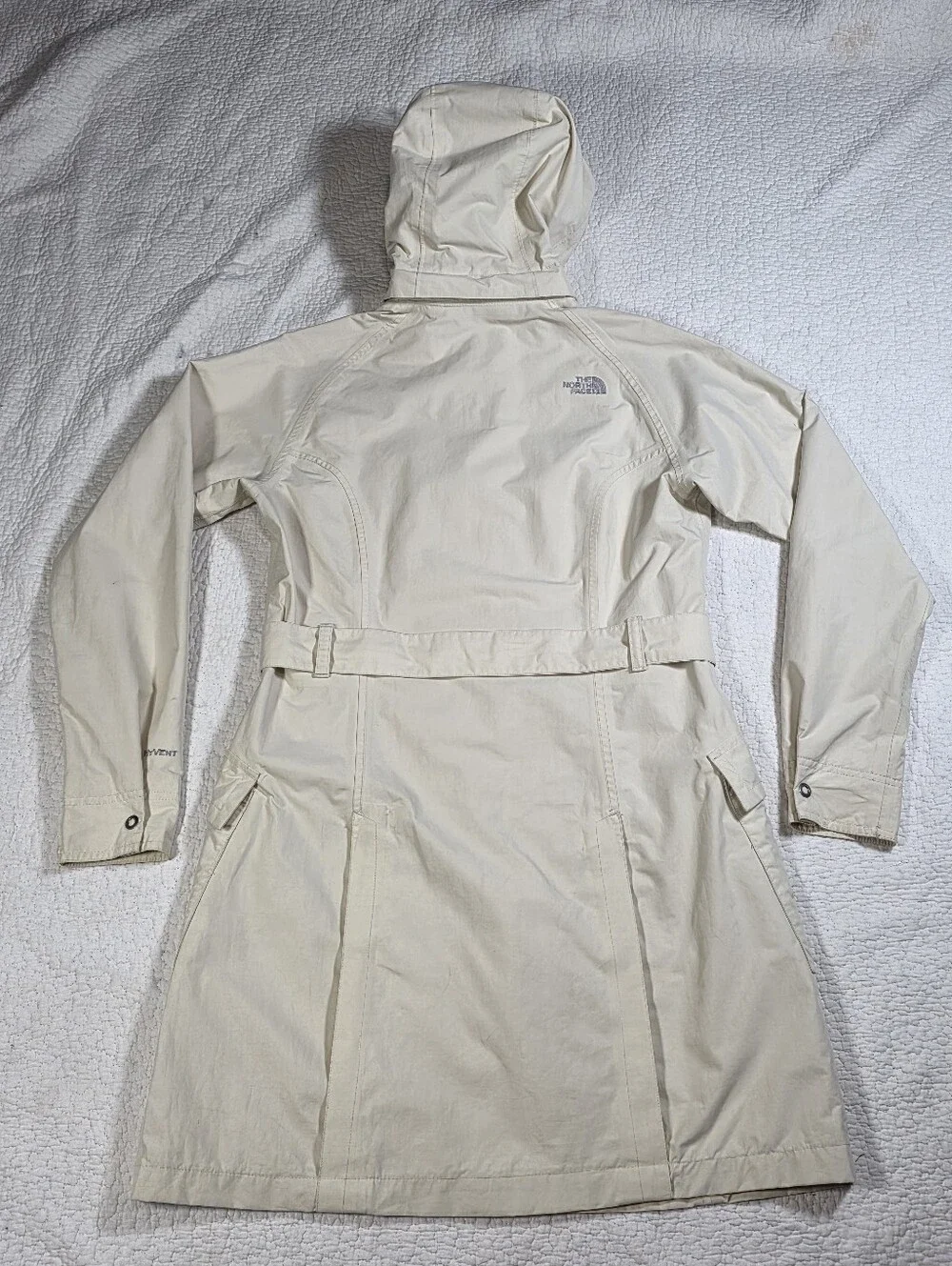 The North Face Women's Cream HyVent Belted Rain Trench Coat - Picture 4 of 15
